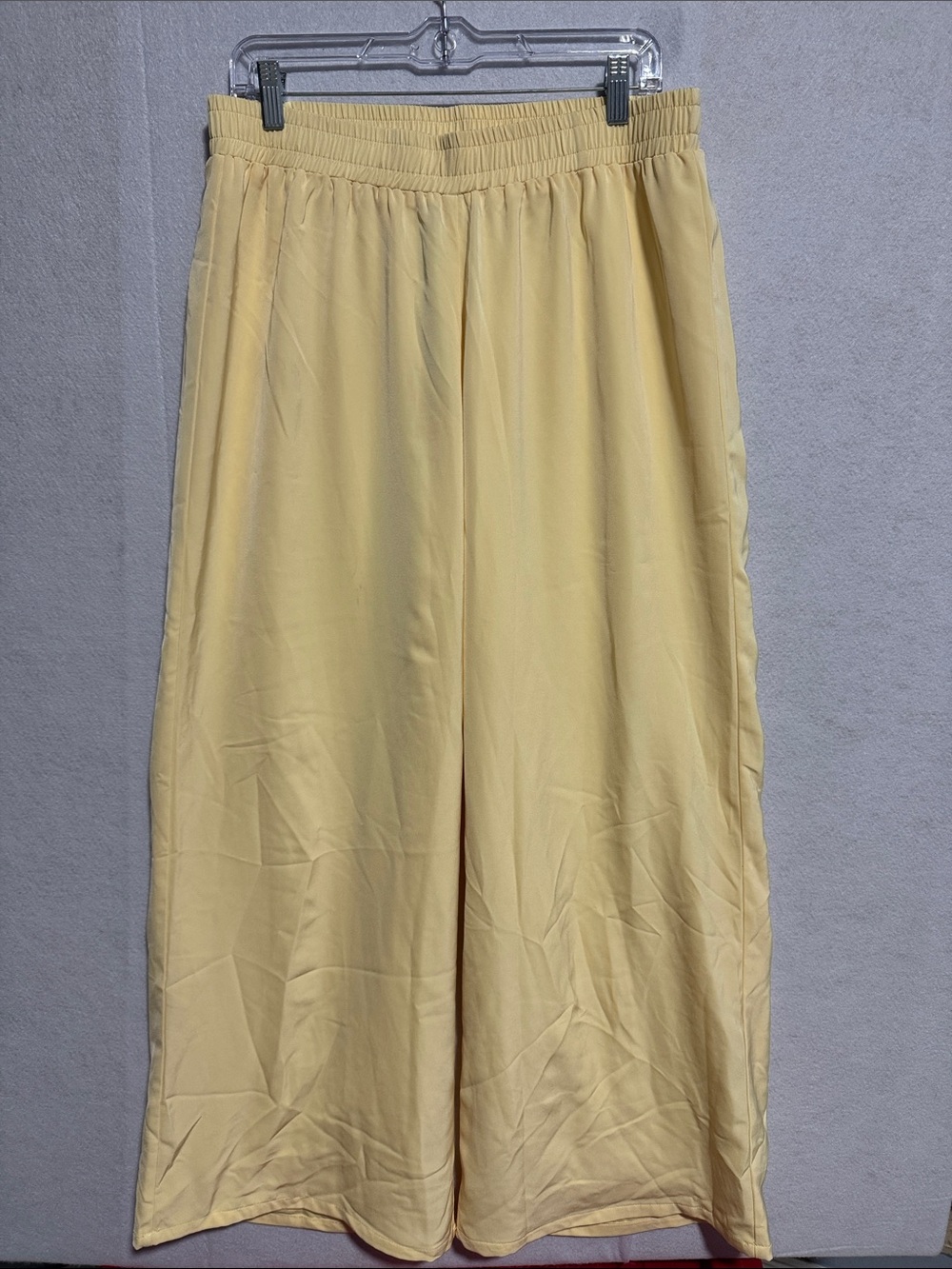 White Fox Boutique Soft Yellow Wide-Leg Elastic Waist Pants